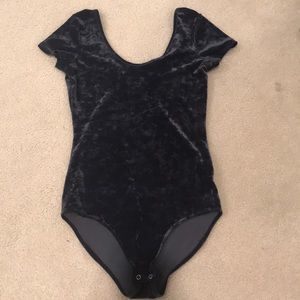 Blue suede body suit from American Eagle